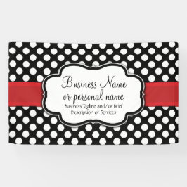 Lona Black White Red Polka Dot Retro Cute Consultor