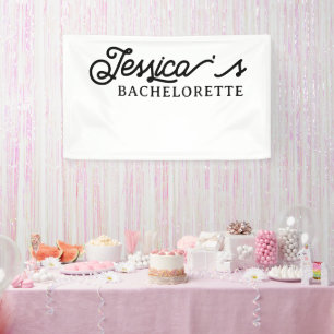 Lona Black White Simple y moderna Bachelorette Party
