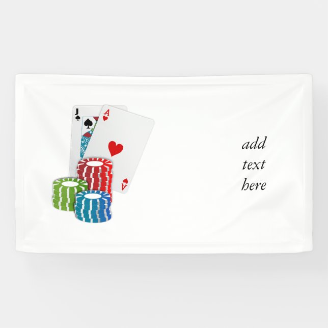 Lona Blackjack con fichas de póker (Horizontal)