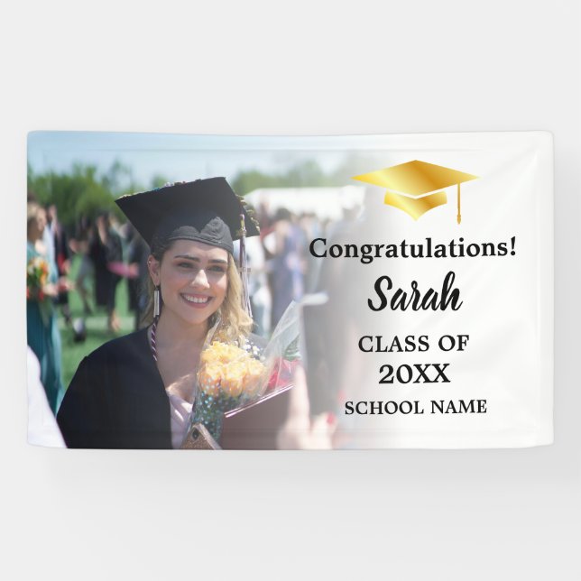 Lona Blanca | Clase De Foto De Personalizado De Graduac (Horizontal)