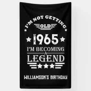 Lona Blanco negro vintage personalizado de 60 años