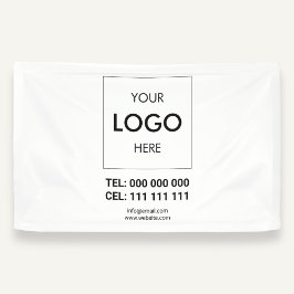 Lona Blanco publicitario de logotipo comercial