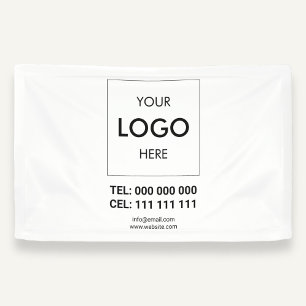 Lona Blanco publicitario de logotipo comercial