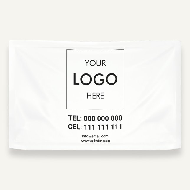 Lona Blanco publicitario de logotipo comercial (Subido por el creador)