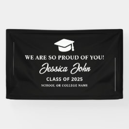 Lona Blanco y Negro Estamos muy orgullosos de tu gradua