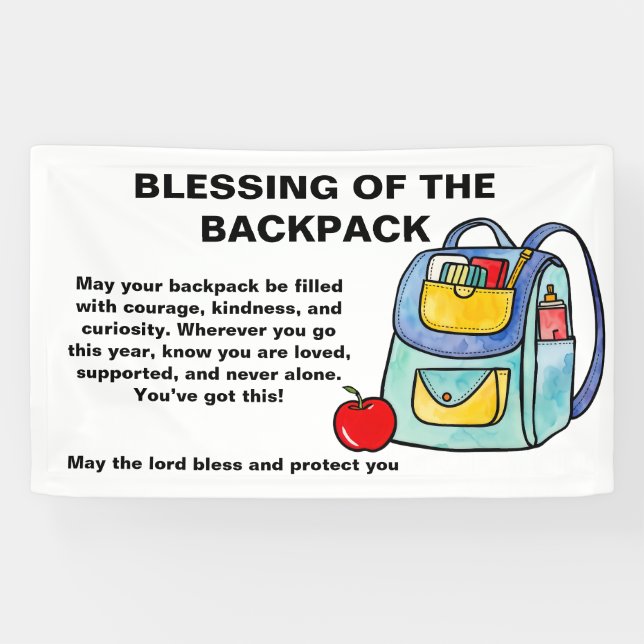 Lona Blessing of the Backpacks Banner | Courage,  (Horizontal)