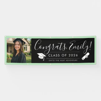 Lona BLK & GREEN 2026 | Graduation Banner with Photo