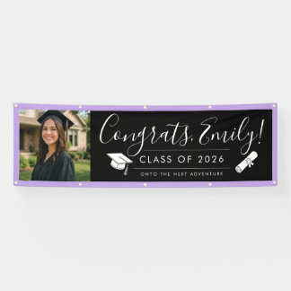 Lona BLK & PURPLE 2026 | Graduation Banner with Photo