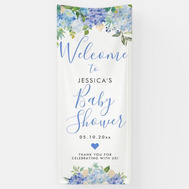 Lona Bloom Carolina| Baby Shower| Signo de bienvenida (Vertical)