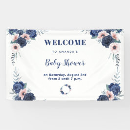 Lona Blue Baby-Q Rosa Floral Pastel BBQ Baby Shower