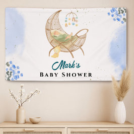 Lona Blue Baby Shower Banner – Custom Name & Event 