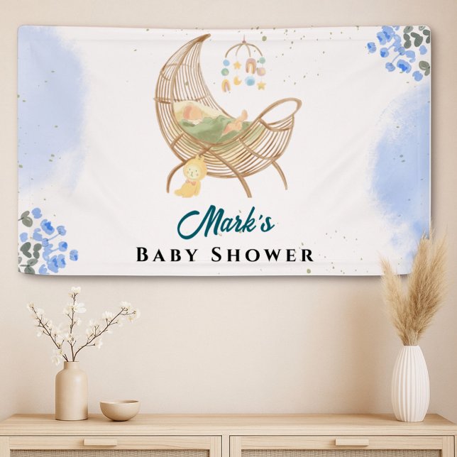 Lona Blue Baby Shower Banner – Custom Name & Event  (Subido por el creador)