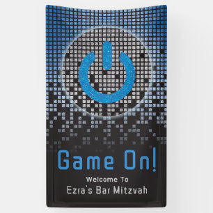 Lona Blue Black Video Game Gamer Bar Mitzvah