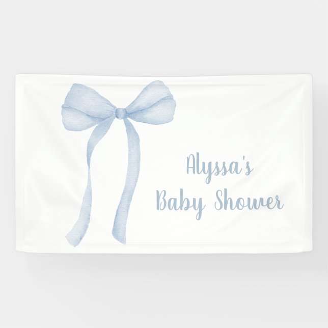 Lona Blue Bow Coquette Boy Baby Shower (Horizontal)
