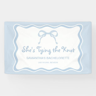 Lona Blue Bow Shes atando la fiesta de la soltera Knot