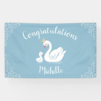 Blue Boy Swan Baby Shower