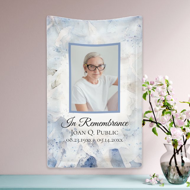 Lona Blue Carnation Floral Celebración de la Vida Funer (Subido por el creador)