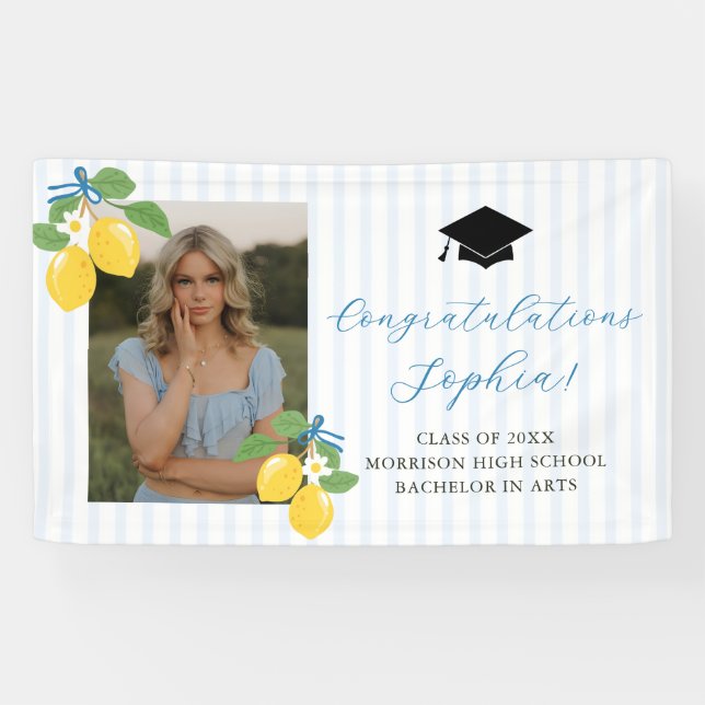 Lona Blue Freshly Lemon Citrus Graduation Party (Horizontal)