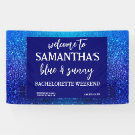 Lona Blue Glitter Bachelorette Party Welcome Sign