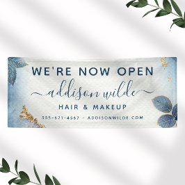 Lona Blue Gold Watercolor Saltos Botánicos Negocios