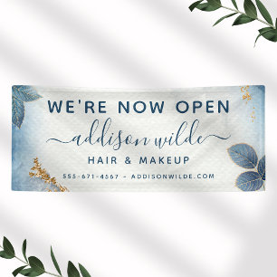 Lona Blue Gold Watercolor Saltos Botánicos Negocios