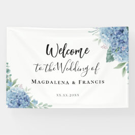 Lona Blue Hydrangea flowers wedding welcome