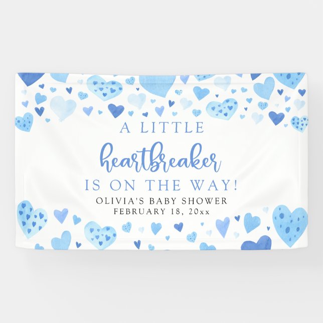 Lona Blue Little Heartbreaker Valentine Baby Shower (Horizontal)