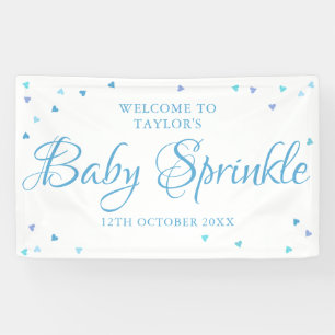 Lona Blue Love Hearts Baby Sprinkle / Shower Welcome