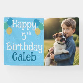 Lona Blue Personalized Photo Puppy Perro Cumpleaños Paw