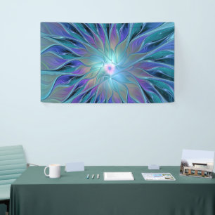 Lona Blue Purple Flower Dream Resumen arte fractal