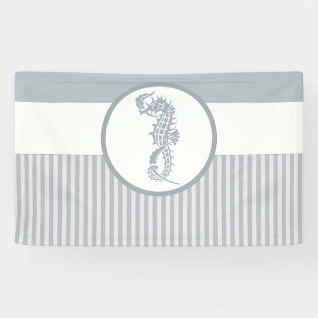 Lona Blue Seahorse Blue Classic Nautical Elegant (Horizontal)