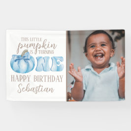 Lona Blue This Little Pumpkin Photo 1er cumpleaños Fies