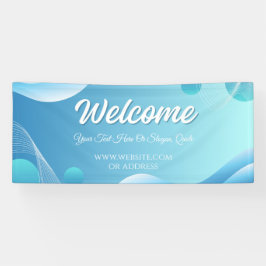 Lona Blue White Gradient Modern Welcome Event Display