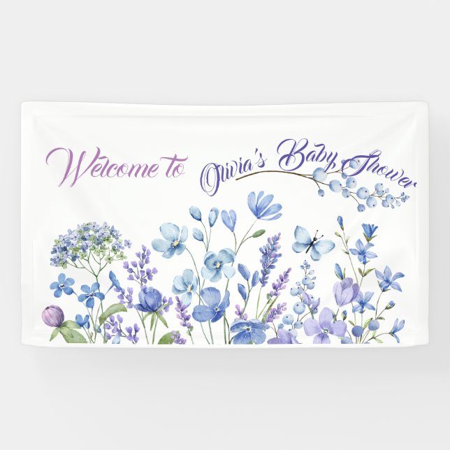 Lona Blue Wildflower Boho Neutral Baby Shower (Horizontal)
