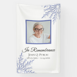 Lona Blue Winter Snowflakes Celebración del funeral de 