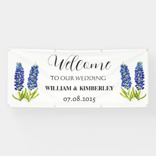 Lona Bluebonnets Floral Azul Rústica Boda Elegante