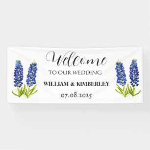Lona Bluebonnets Floral Azul Rústica Boda Elegante