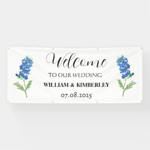 Lona Bluebonnets Floral Azul Rústica Boda Elegante