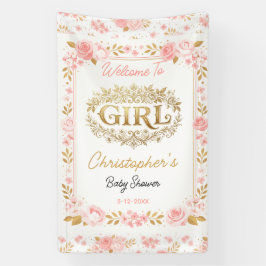 Lona Blush Pink & Gold Floral Girl Baby Shower