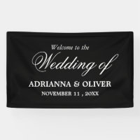 Boda agradable blanco y negro elegante simple