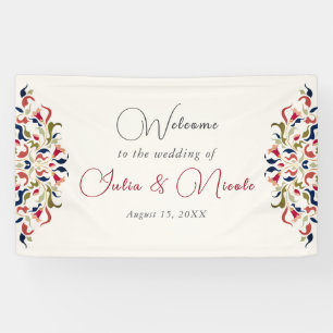Lona Boda Artística Botánica Floral Paisley de Lujo
