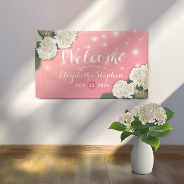 Lona Boda Bienvenida Hidrangea Flores Iluminaciones de