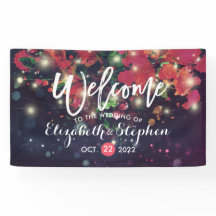 Boda Burgundy Floral Purple String Light Script