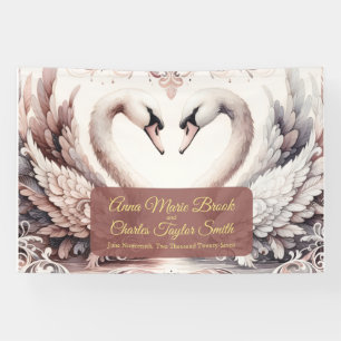 Lona Boda Cisne Antiguo Barroco Rosa Polvoriento