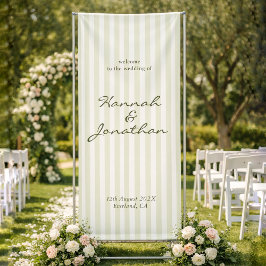Lona Boda con franja verde oliva