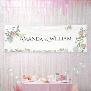 Lona Boda de Acuarela Floral Fina