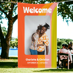 Lona Boda De Bienvenida De Citrus Retro Negrita