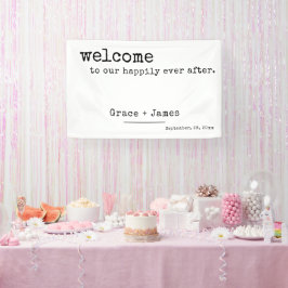 Lona Boda de bienvenida de la tipografía de la máquina