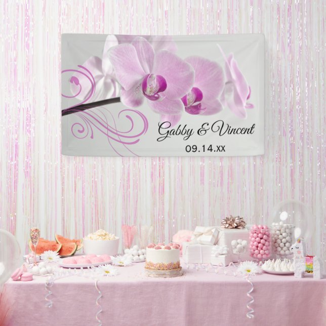 Lona Boda de Elegancia Orquídea Rosa (Fiesta)