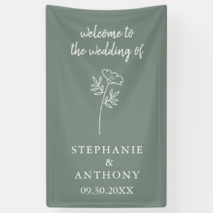 Lona Boda de Flor Silvestre Sage Green